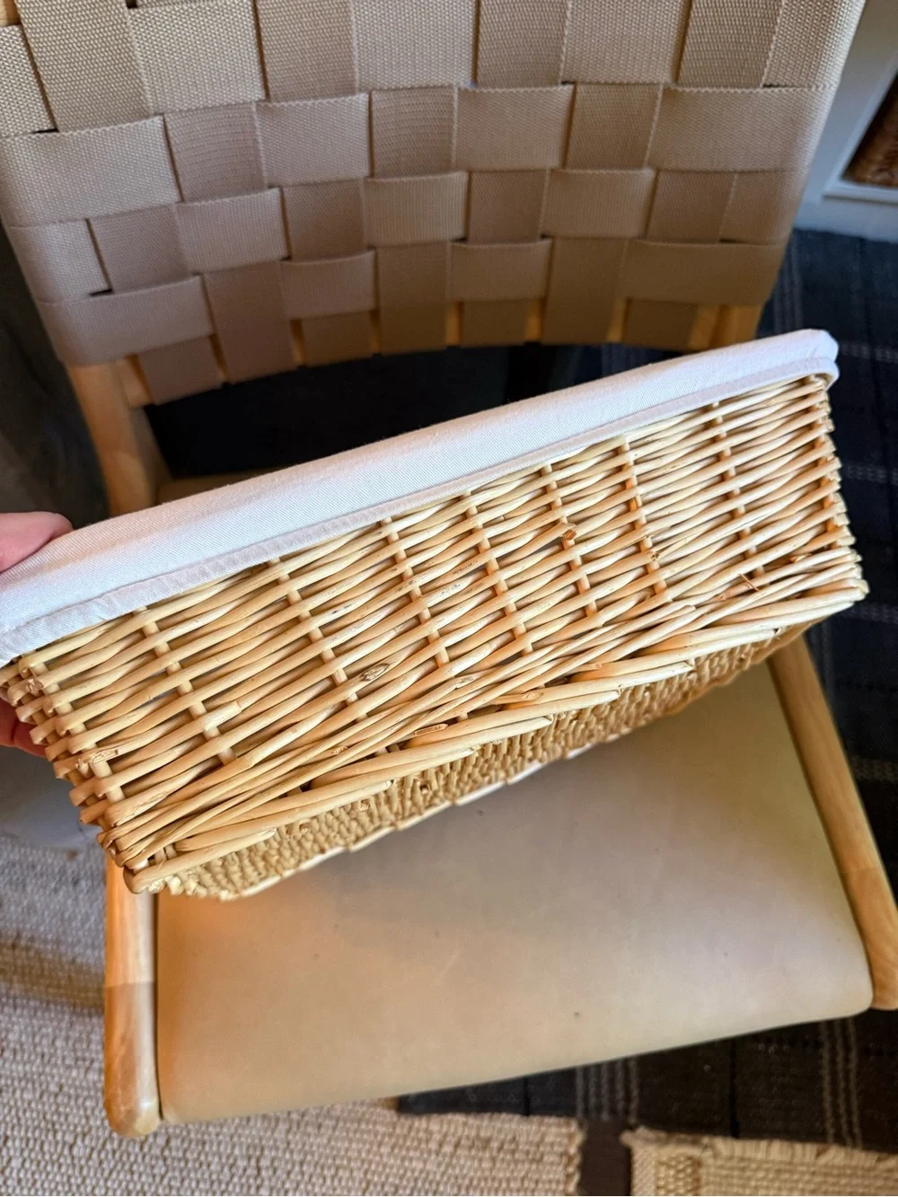 Woven Baskets with Fabric Liners